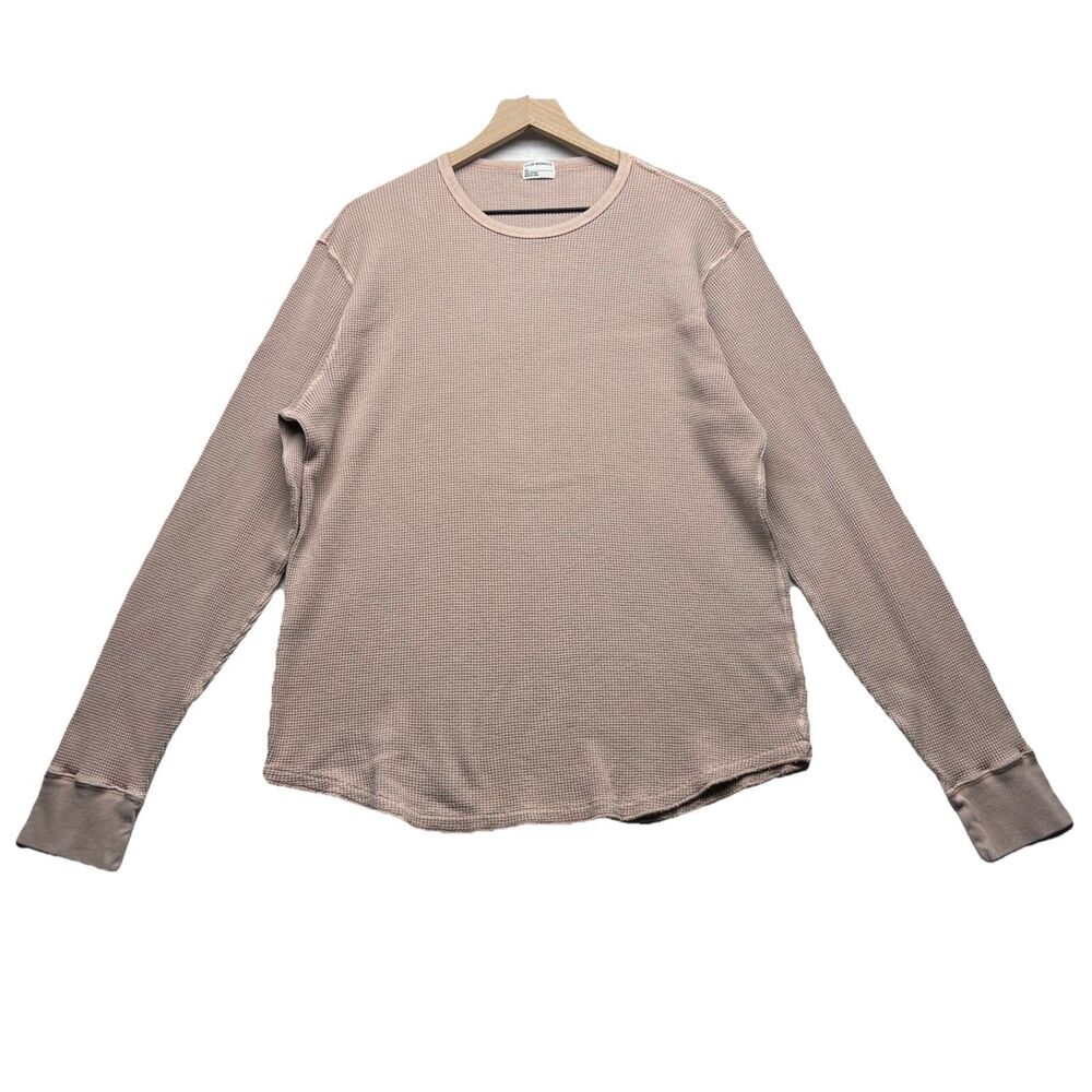 Club Monaco Size XL Thermal Waffle Knit T-shirt Long Sleeve Dusty Pink